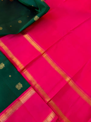 Connection Made By Korvai - meenakshi green on indian pink