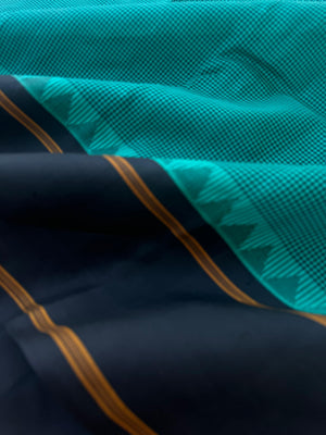 Signature Silk Cotton - deep teal and black