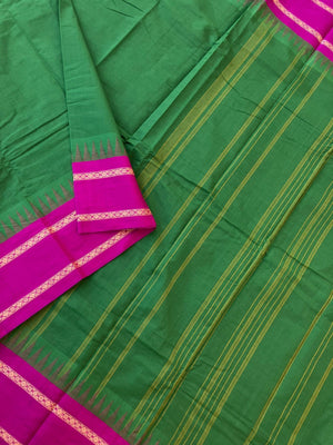 Korvai Stories - leaf green and dark pink