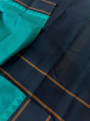 Signature Silk Cotton - deep teal and black