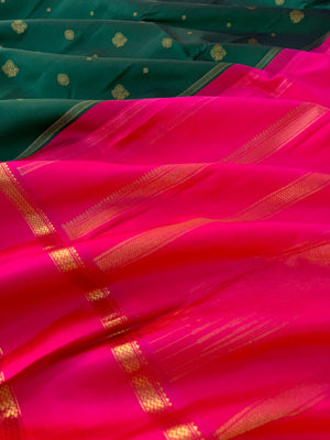 Connection Made By Korvai - meenakshi green on indian pink