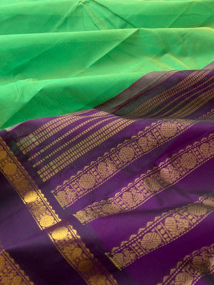 Korvai Silk Cotton - green and purple