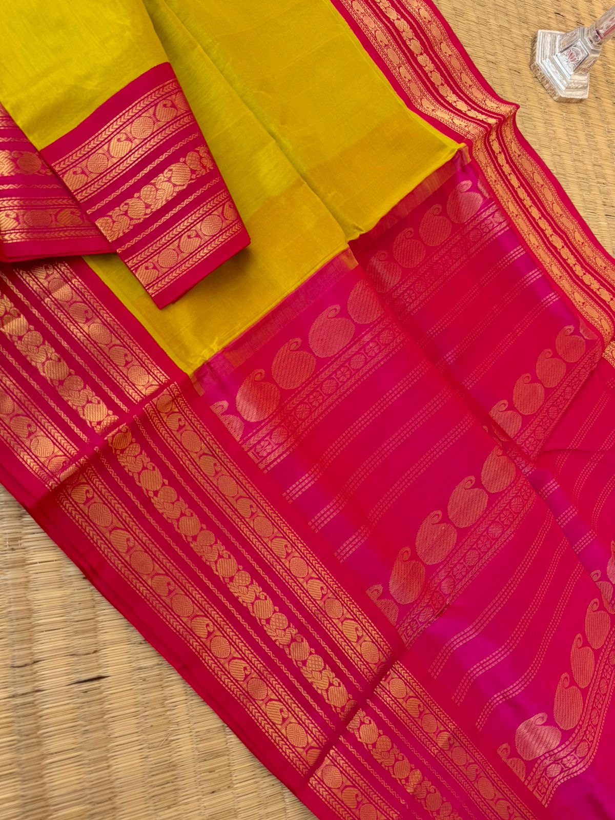 Korvai Silk Cotton - sampanga yellow and pink