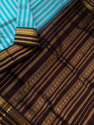 Paalum palamum kattam on Korvai Silk Cotton - shades of blues