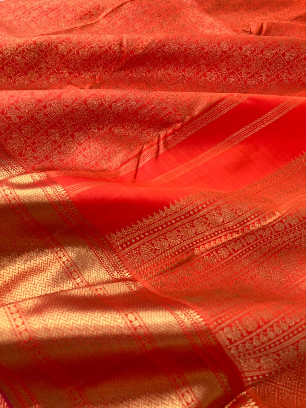 Seetha Kalayanam - The best of bridal Kanchivaram - orange and gold 20,000 woven buttas the gorgeous grandest saree