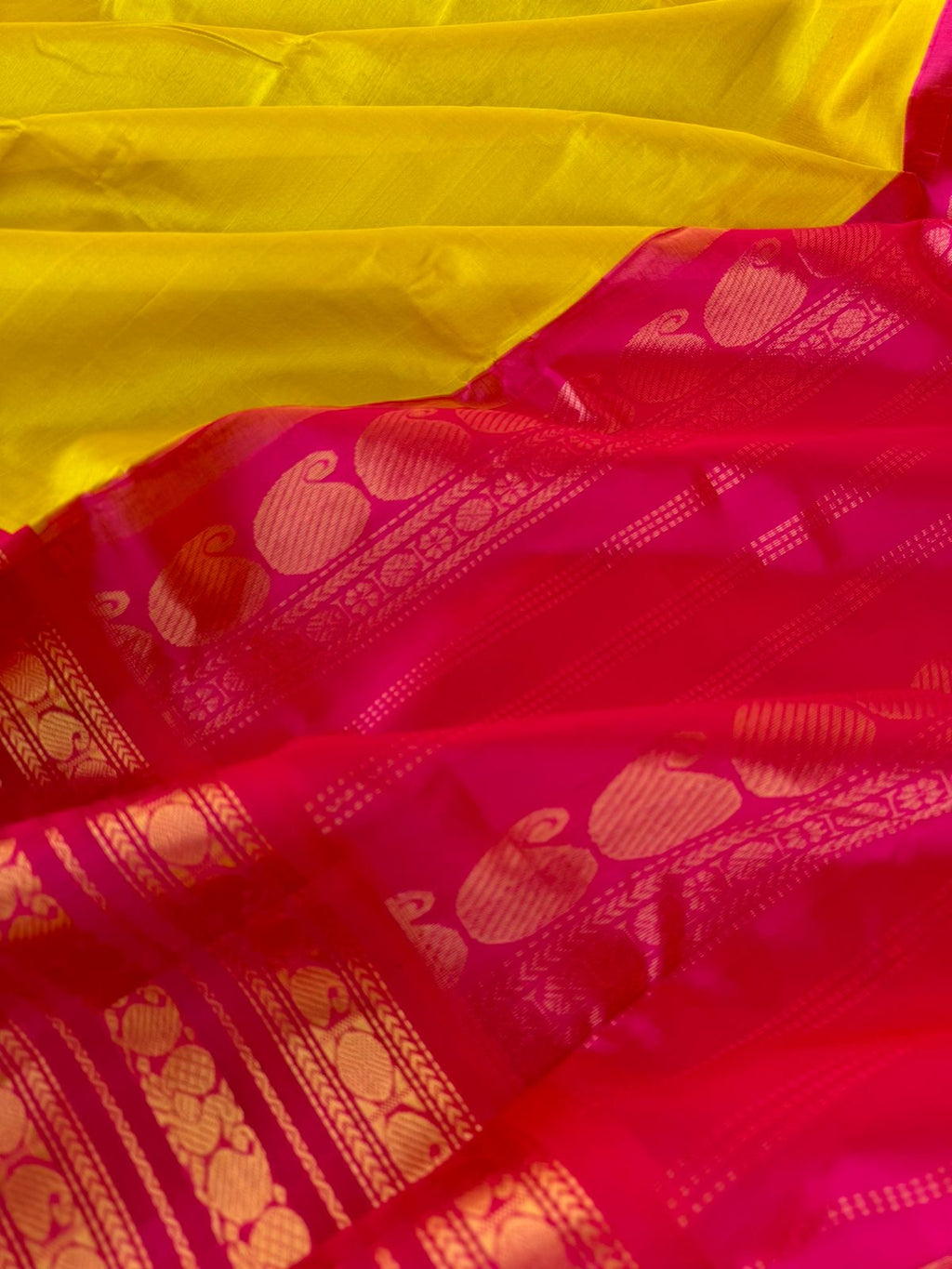 Korvai Silk Cotton - sampanga yellow and pink