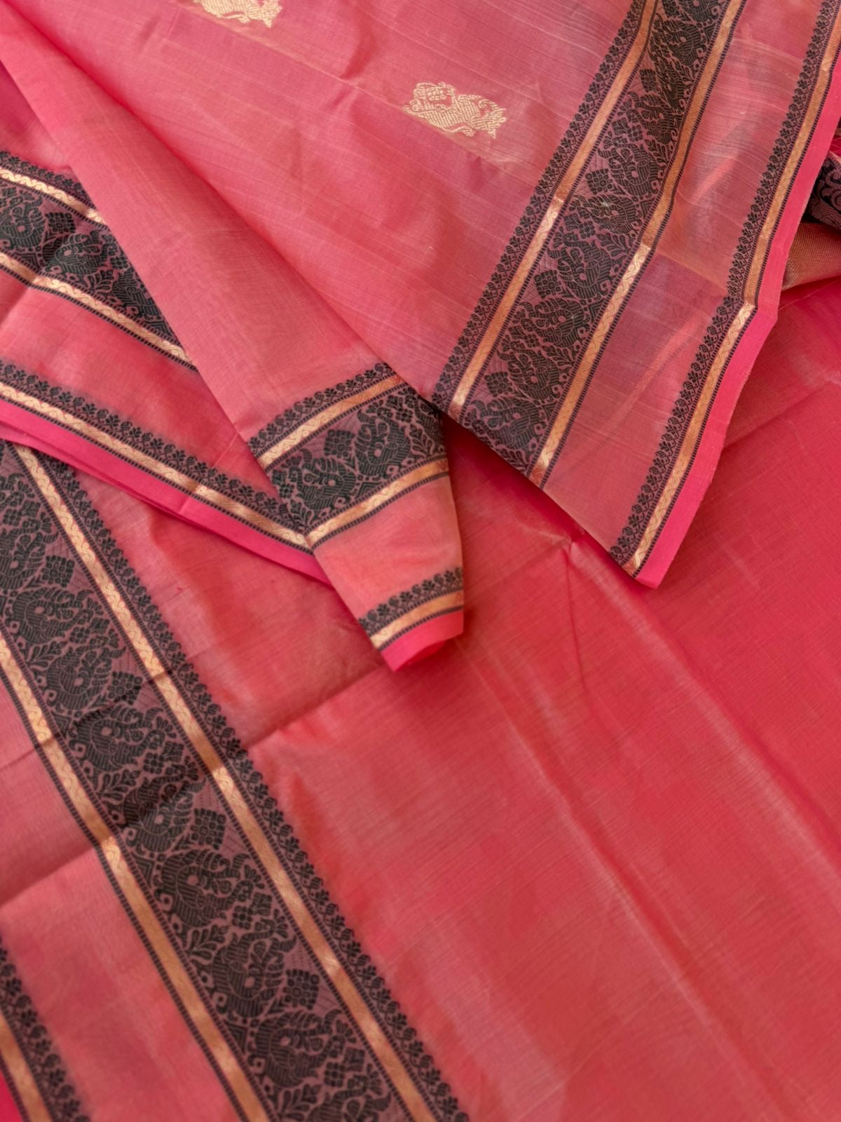 Zari Kissed Silk Cotton - stunning floral pink